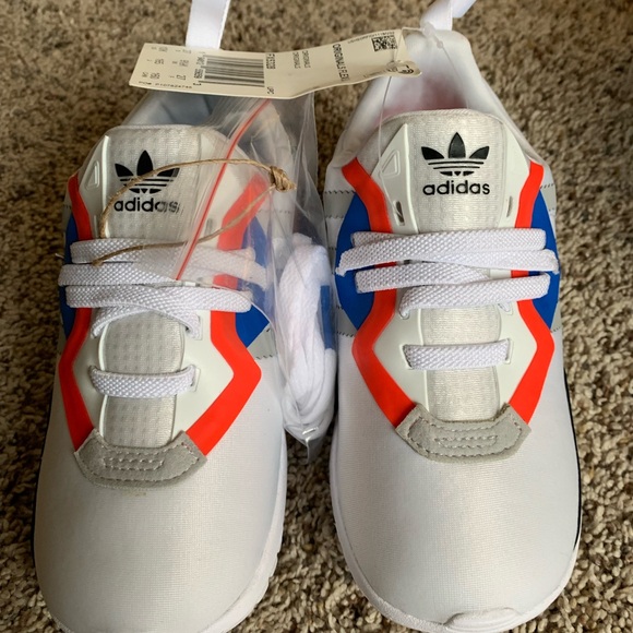 Adidas Kids Flex EL I White Red Blue Sneakers - Picture 2 of 6